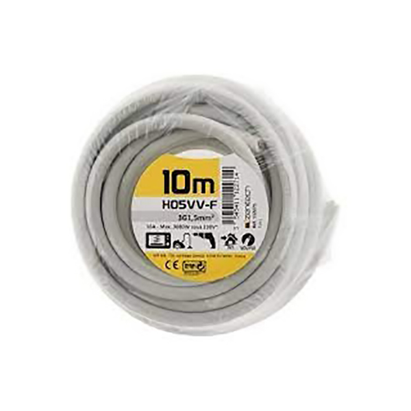 FILS H05VV-F 3G1,5 GRIS 10M -HBF