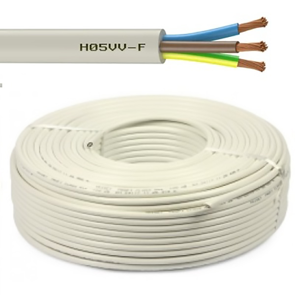 H05VV-F 3G1,5MM2 BLANC 50M