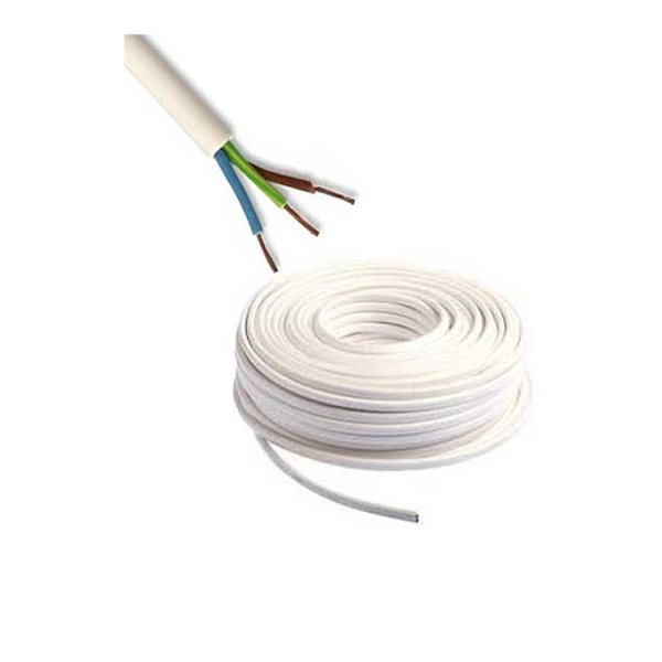 FILS H05VV-F 3G2,5MM2 BLANC 50M- HBF