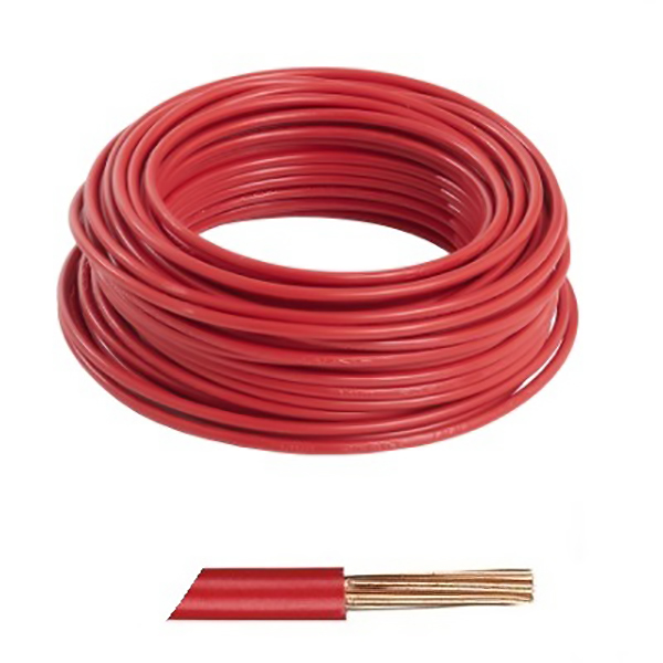FIL ISOLE SEMI RIGIDE H07V-R 6MM2 ROUGE 300M 1/2T