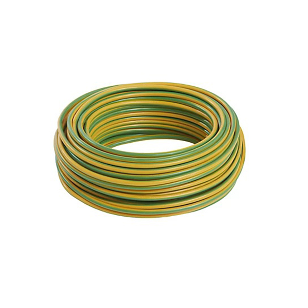FIL ISOLE SEMI RIGIDE H07V-R 6MM2 V/JAUNE 300M 1/2T