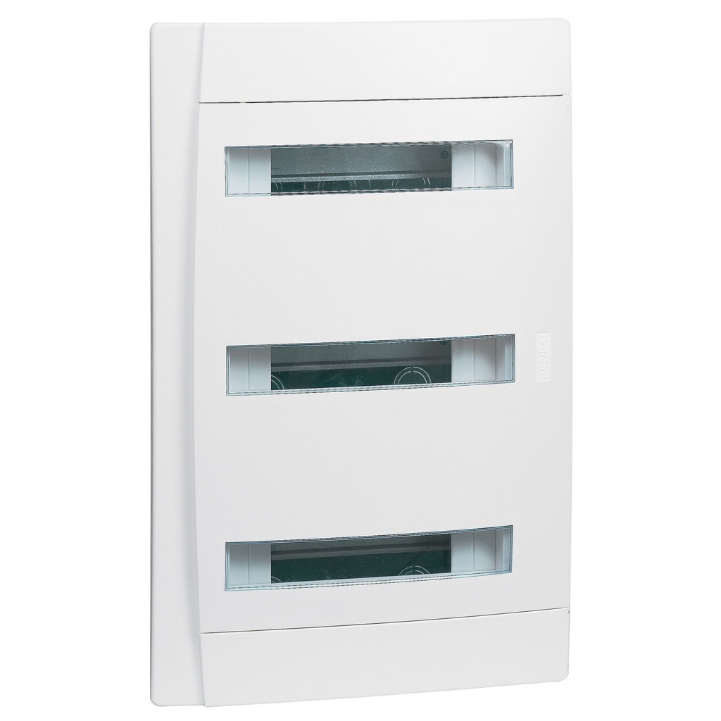 TABLEAU ELECTRIQUE ENCASTRE COFFRET PORTE TRANSPARENTE 3R 36MOD IP40 IK07 PRACTIBOX 601114