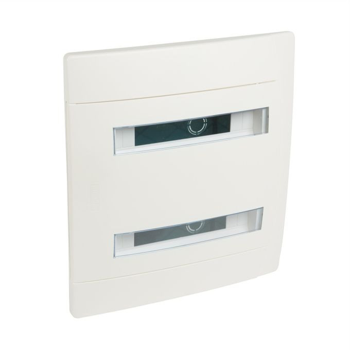 TABLEAU ELECTRIQUE ENCASTRE COFFRET PORTE TRANSPARENTE 2R 24MOD IP40 IK07 PRACTIBOX 601113