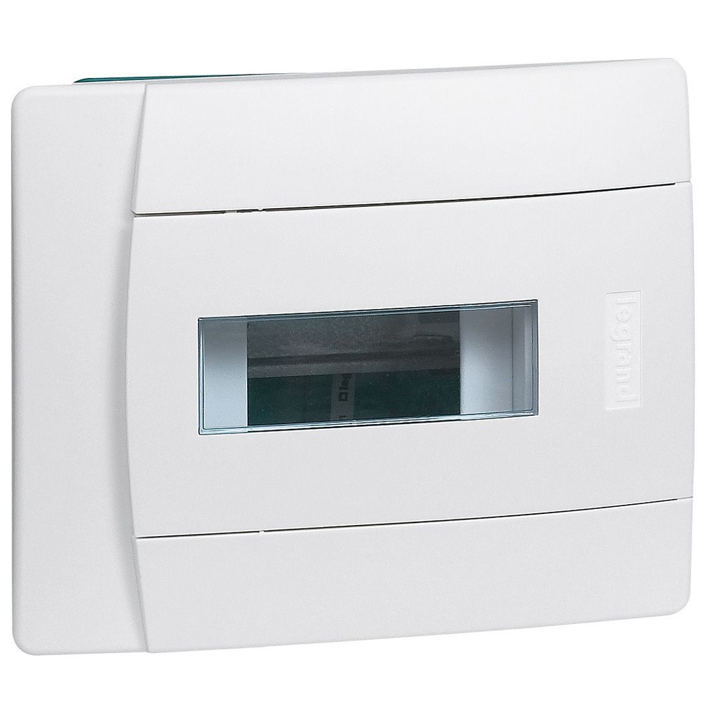TABLEAU ELECTRIQUE ENCASTRE COFFRET PORTE TRANSPARENTE 1R 6MOD IP40 IK07 PRACTIBOX 601110