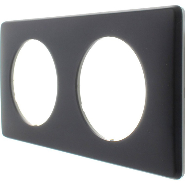 CELIANE _PLAQUE 2 POSTES POUDRE SCHISTE