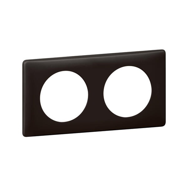 CELIANE _PLAQUE 2 POSTES METAL POUDRE BASALTE