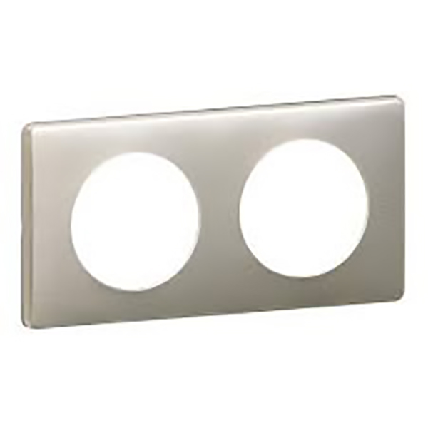 CELIANE _PLAQUE 2 POSTES METAL TITANE