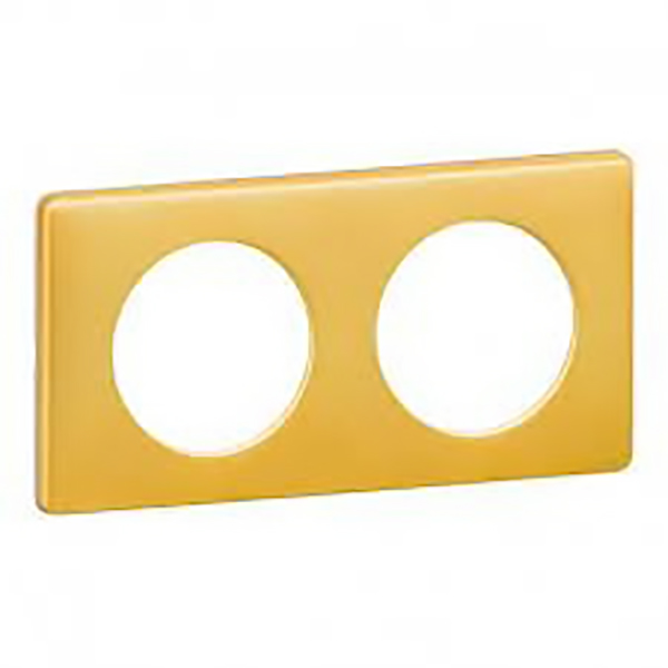 CELIANE _PLAQUE 2 POSTES METAL LAITON