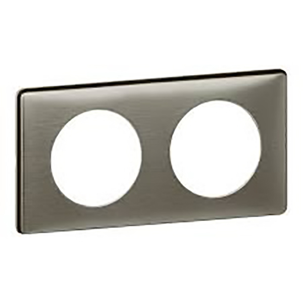 CELIANE _PLAQUE 2 POSTES METAL TUNGSTENE