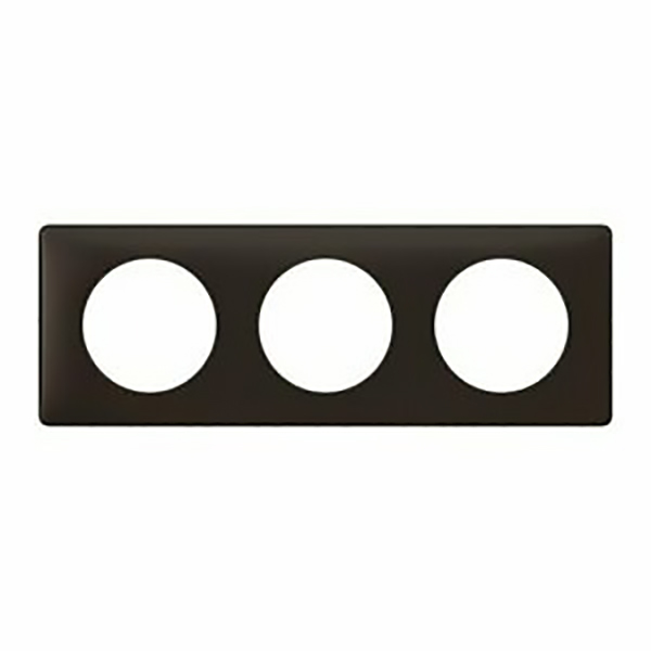 CELIANE _PLAQUE 3 POSTE METAL POUDRE BASALTE
