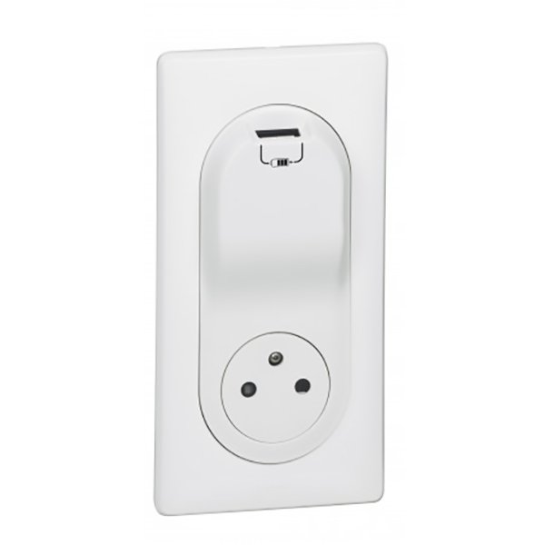 CHARGEUR USB/2P+T SEMI-ENC BLC