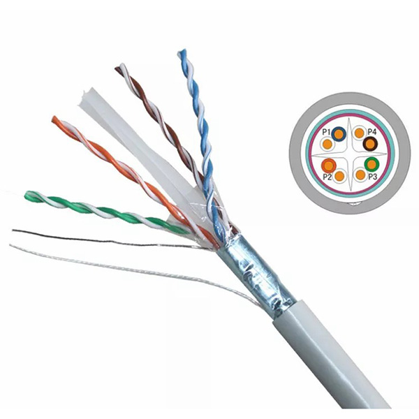 CABLE RESEAU VCOM FTP CAT6 4 PAIRE BLINDE SOUPLE/METRES NC624
