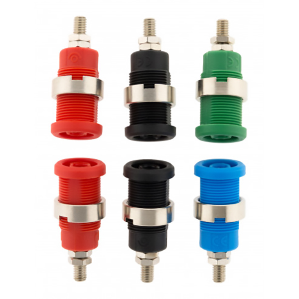 6 DOUILLES SECURITE D4MM 2 ROUGES+2 NOIRS+1 BLEU + 1 VERT