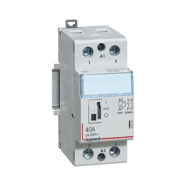 CONTACTEUR MODULAIRE MANUEL 40A 250V 2F230V 1MOD BORNES VIS 4068 LEGRAND