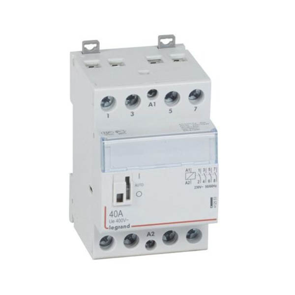 CONTACTEUR MODULAIRE MANUEL 40A 400V 4F230V 3MOD BORNES VIS 4070 LEGRAND