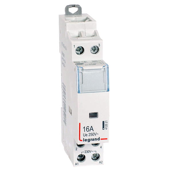 CONTACTEUR MODULAIRE AUTO 16A 250V 1O1F/230V 1MOD BORNES VIS 412521 LEGRAND