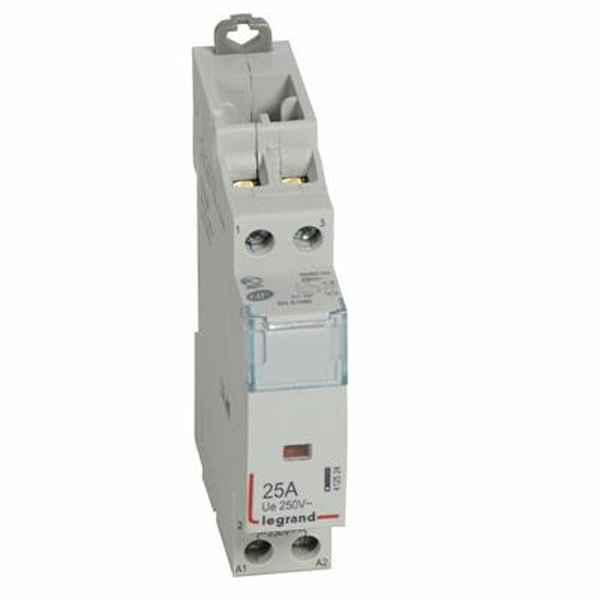 CONTACTEUR MODULAIRE AUTO 25A 250V 2O/230V 1MOD BORNES VIS 412524 LEGRAND