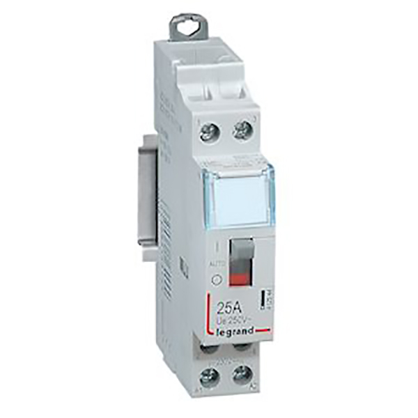 CONTACTEUR MODULAIRE MANUEL SILENCIEUX 25A 250V 2F/230V 1MOD BORNES VIS 412558 LEGRAND