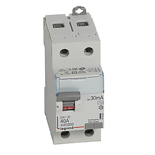 INTERRUPTEUR DIFFERENTIEL MODULAIRE 2P 40A 30MA AC 2MOD VIS/VIS 411505 LEGRAND