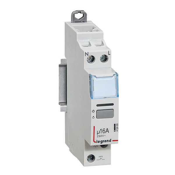 TELERUPTEUR MODULAIRE SILENCIEUX 16A 250V 1F230V 1MOD BORNE VIS 412400 LEGRAND