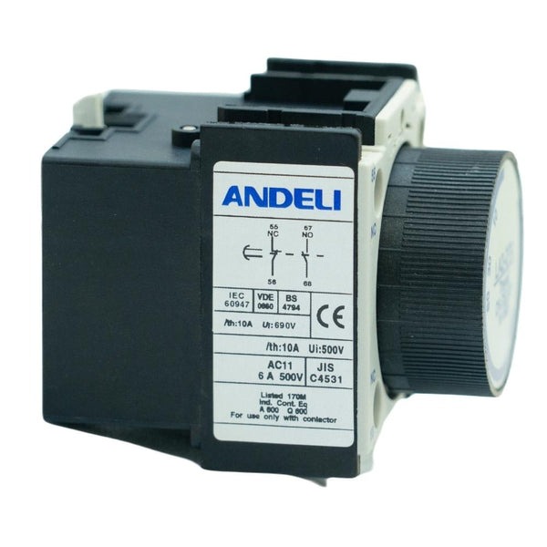 RELAIS CONTACT TEMPORISE TRAVAIL 1 A 3S 1NO/1NF POUR CONTACTEUR CJX2 9 A 95A IEC947-4-1 ANDELI LA2-DT0