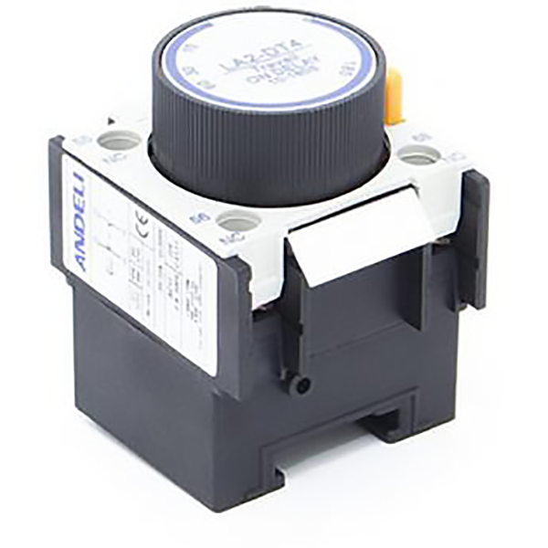 RELAIS CONTACT TEMPORISE TRAVAIL 10 A 180S 1NO/1NF POUR CONTACTEUR CJX2 9 A 95A IEC947-4-1 ANDELI LA2-DT4