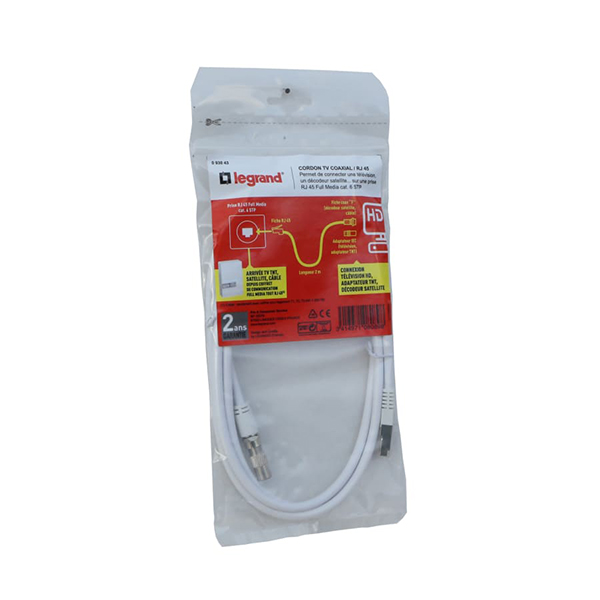 CORDON TV RJ45-IEC-F-LONG 2M