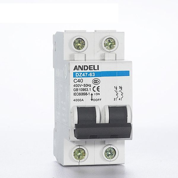 DISJONCTEUR MODULAIRE 2P C10 6KA 2MOD VIS/VIS ANDELI DZ47-63 2P
