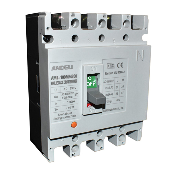 DISJONCTEUR COMPACT 4P C100 600V 20KA AM1-100M/4P