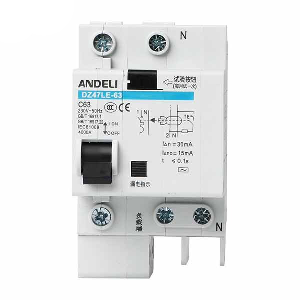 DISJONCTEUR DIFFERENTIEL MODULAIRE 2P C32 300MA 6KA 4MOD VIS/VIS ANDELI DEZ47LE-63 2P