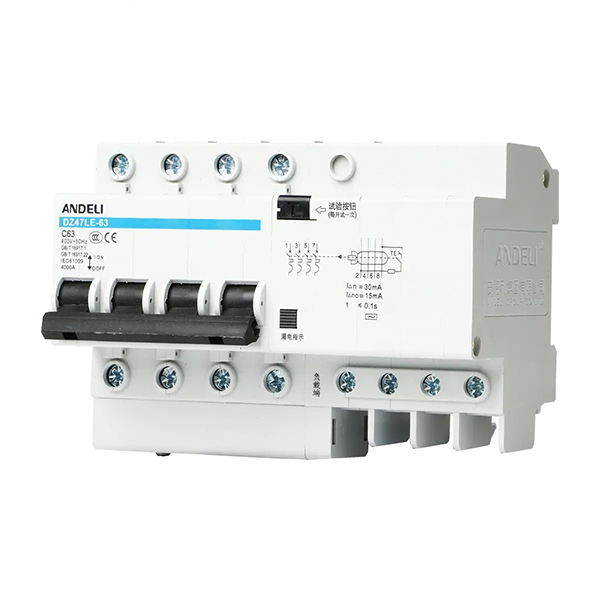 DISJONCTEUR DIFFERENTIEL MODULAIRE 4P C10 30MA 6KA 6MOD VIS/VIS ANDELI DEZ47LE-63 4P