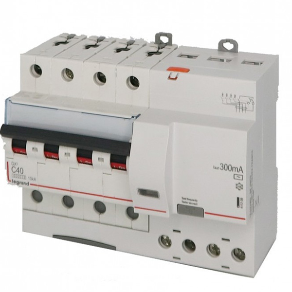 DISJONCTEUR MODULAIRE DIFFERENTIEL 4P C40A 300MA AC 6000/10KA 7MOD VIS/VIS 411209 LEGRAND