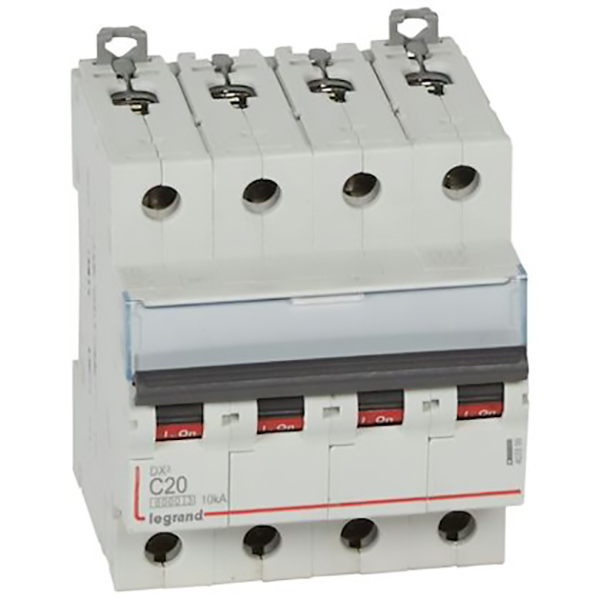 DISJONCTEUR MODULAIRE 4P C20 6000/10KA 4MOD VIS/VIS 407899 LEGRAND