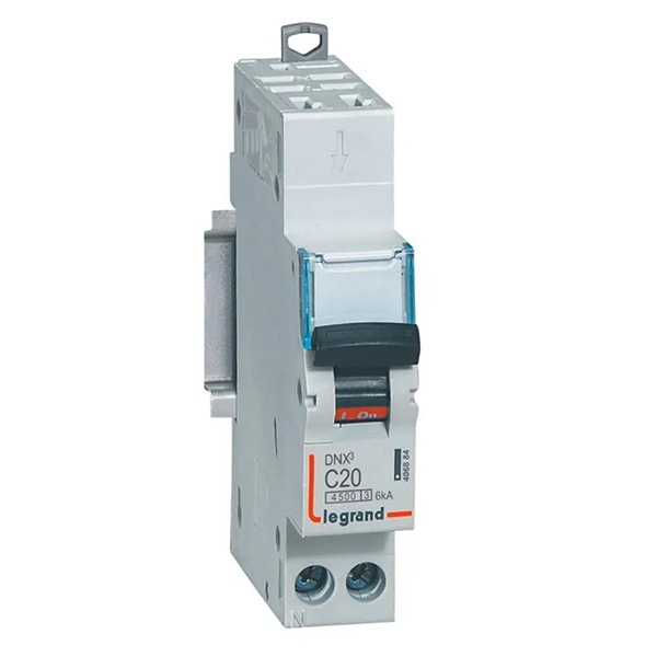 DISJONCTEUR MODULAIRE P+N C20 4500/6KA 1MOD AUTO/VIS 406884 LEGRAND