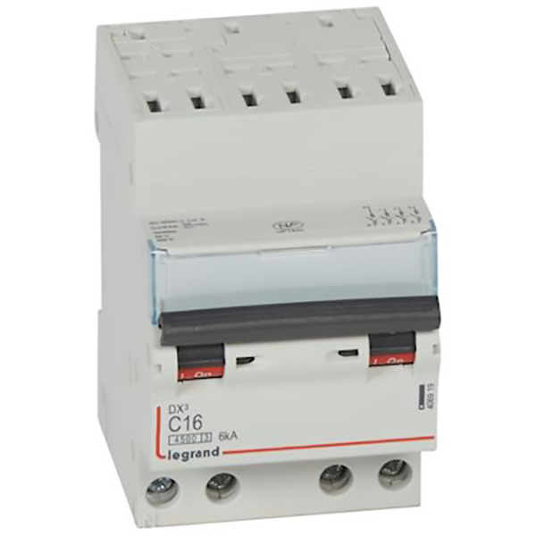 DISJONCTEUR MODULAIRE 4P C16 4500/6KA 3MOD AUTO/VIS 406919 LEGRAND