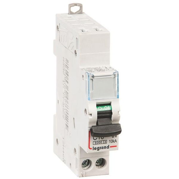 DISJONCTEUR MODULAIRE P+N C10 6000/10KA 1MOD AUTO/VIS 407712 LEGRAND