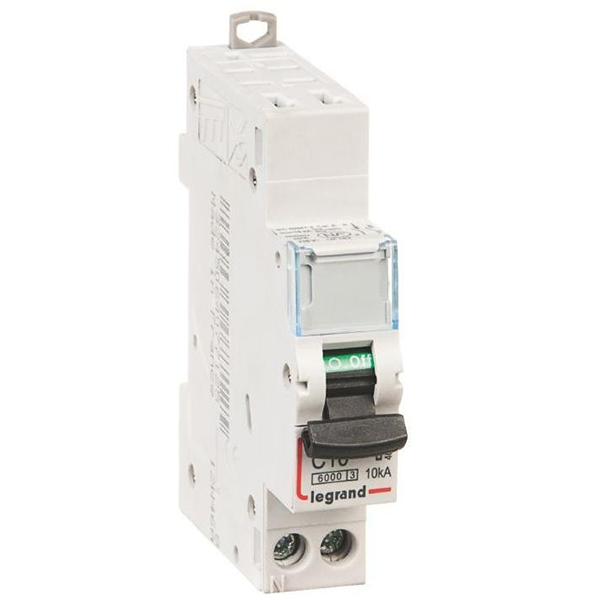 DISJONCTEUR MODULAIRE P+N C16 6000/10KA 1MOD AUTO/VIS 407714 LEGRAND