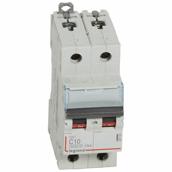 DISJONCTEUR MODULAIRE 2P C10 6000/10KA 1MOD VIS/VIS 407782 LEGRAND