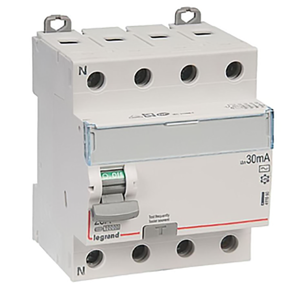 INTERRUPTEUR DIFFERENTIEL MODULAIRE 4P 25A 30MA AC 4MOD VIS/VIS 411660 LEGRAND