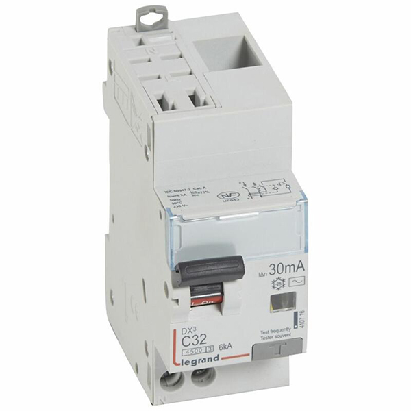 DISJONCTEUR DIFFERENTIEL MODULAIRE P+N C32 30MA AC 4500/6KA 2MOD AUTO/VIS 410716 LEGRAND