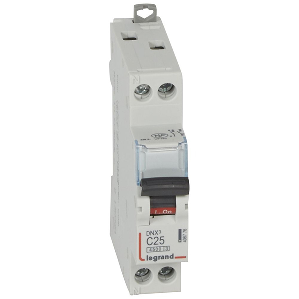 DISJONCTEUR MODULAIRE P+N C25 4500/4,5KA 1MOD VIS/VIS 406776 LEGRAND