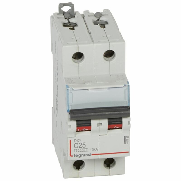 DISJONCTEUR MODULAIRE 2P C25 6000/10KA 1MOD VIS/VIS 407786 LEGRAND