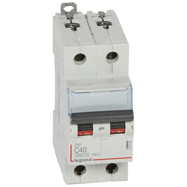 DISJONCTEUR MODULAIRE 2P C40 6000/10KA 1MOD VIS/VIS 407788 LEGRAND