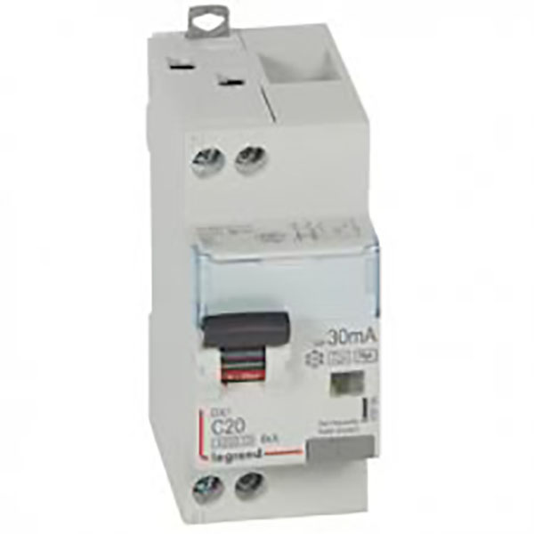 DISJONCTEUR DIFFERENTIEL MODULAIRE P+N C20 30MA HPI 4500/6KA 2MOD VIS/VIS 410754 LEGRAND