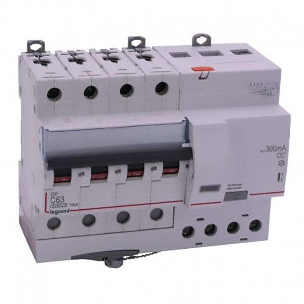 DISJONCTEUR DIFFERENTIEL MODULAIRE 4P C63 300MA AC 6000/10KA 7MOD VIS/VIS 411211 LEGRAND