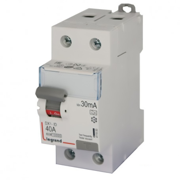 INTERRUPTEUR DIFFERENTIEL MODULAIRE 2P 40A 300MA AC 2MOD VIS/VIS 411525 LEGRAND