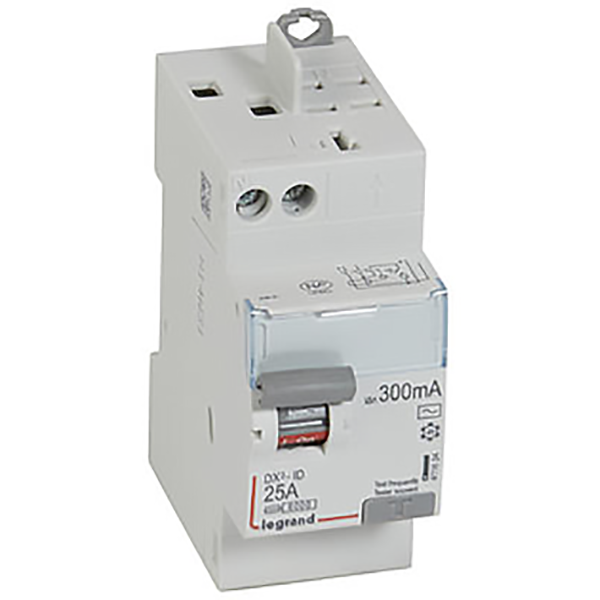 INTERRUPTEUR DIFFERENTIEL MODULAIRE 2P 25A 300MA AC 2MOD VIS/AUTO 411634 LEGRAND