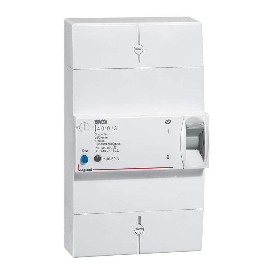 DISJONCTEUR D ABONNE DIFFERENTIEL 4P 500MA S 60A (30/40/50/60) BACO 401013 LEGRAND
