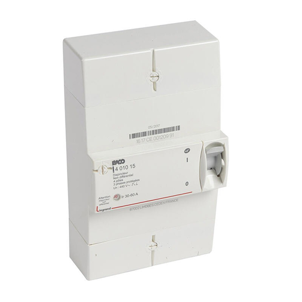 DISJONCTEUR D ABONNE NON DIFFERENTIEL 4P 60A (30/40/50/60) BACO 401015 LEGRAND