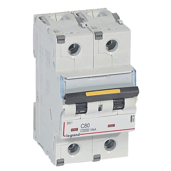 DISJONCTEUR MODULAIRE 2P C80 1000/16KA 3MOD VIS/VIS 409228 LEGRAND